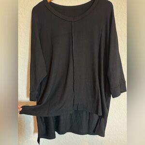 Women's Black Ribbed Top